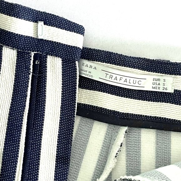 ZARA High Rise Horizon Striped Linen Shorts - Picture 8 of 9